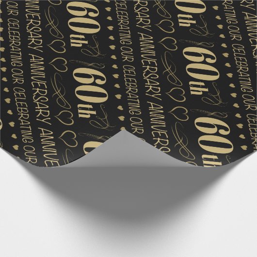 60ste Jubileum voor bruiloft Cadeaupapier (Hoek)