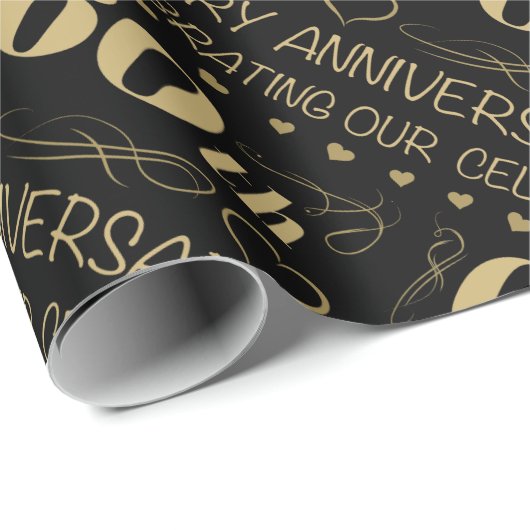60ste Jubileum voor bruiloft Cadeaupapier (Rol Hoek)