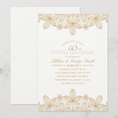 60ste Jubileum voor bruiloft Elegant Golden Lace Kaart (Voorkant / Achterkant)
