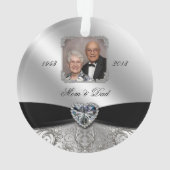 60ste Jubileum voor bruiloft Foto Acrylversiering Ornament (achterkant)