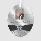 60ste Jubileum voor bruiloft Foto Acrylversiering Ornament (voorkant)