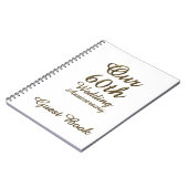 60ste Jubileum voor bruiloft Gastboek Gold White Notitieboek (Linkerzijde)