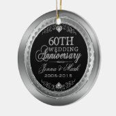 60ste Jubileum voor bruiloft Keramisch Ornament (Links)