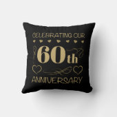60ste Jubileum voor bruiloft Kussen (Achterkant)