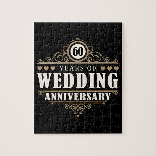 60ste Jubileum voor bruiloft Legpuzzel (Verticaal)