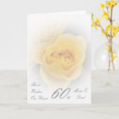 60ste Jubileum voor bruiloft Mam en pap Gele Rose Kaart (Gele Bloem)