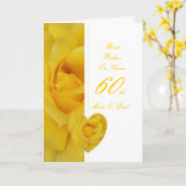 60ste Jubileum voor bruiloft Mam en pap Gele Rose Kaart (Gele Bloem)