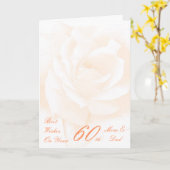 60ste Jubileum voor bruiloft Mam en pap Ivory Roos Kaart (Gele Bloem)