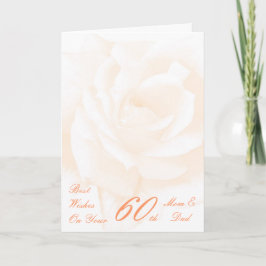 60ste Jubileum voor bruiloft Mam en pap Ivory Roos Kaart