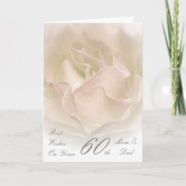 60ste Jubileum voor bruiloft Mam en pap Ivory Roos Kaart