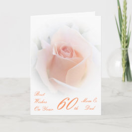 60ste Jubileum voor bruiloft Mam en pap Roze Rose Kaart
