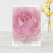 60ste Jubileum voor bruiloft Mam en pap Roze Rose Kaart (Gele Bloem)