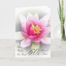 60ste Jubileum voor bruiloft Mam & papa Water Lily Kaart