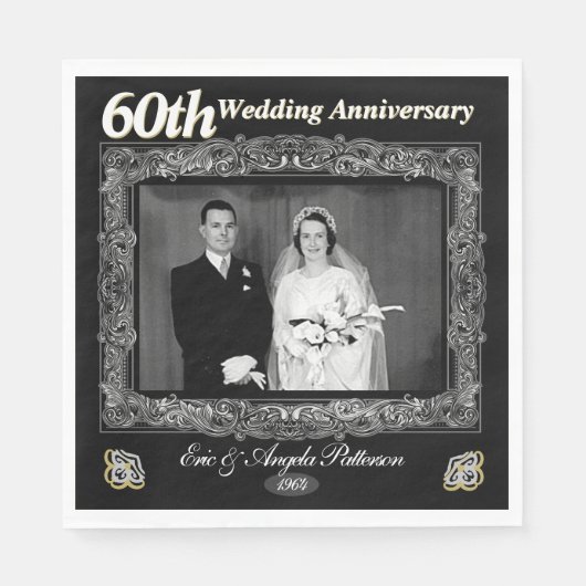 60ste Jubileum voor bruiloft Servet (Voorkant)