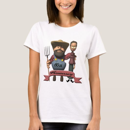 60ste Jubileum voor bruiloft T-shirt (Voorkant)