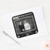  60ste Jubileum voor bruiloft Vierkante Sticker (Envelop)