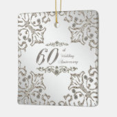 60ste Jubileum voor diamanten met 60ste diamant Keramisch Ornament (Links)