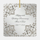 60ste Jubileum voor diamanten met 60ste diamant Keramisch Ornament (Achterkant)