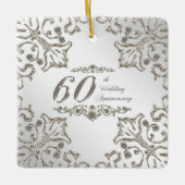 60ste Jubileum voor diamanten met 60ste diamant Keramisch Ornament (Voorkant)