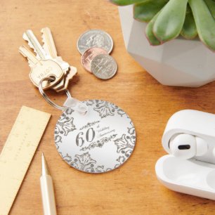 60ste Jubileum voor diamanten met 60ste diamant Sleutelhanger
