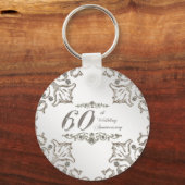 60ste Jubileum voor diamanten met 60ste diamant Sleutelhanger (Voorkant)