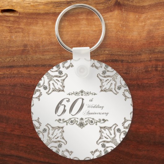 60ste Jubileum voor diamanten met 60ste diamant Sleutelhanger (Voorkant)