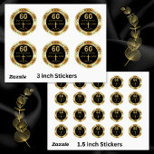 60ste kerkelijk Jubileum, voor gunsten, enveloppen Ronde Sticker