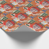 60ste Mannen Birthday Bad Boy Funny Face Cut-out Cadeaupapier (Hoek)