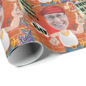 60ste Mannen Birthday Bad Boy Funny Face Cut-out Cadeaupapier (Rol Hoek)