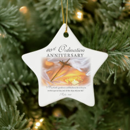 60ste priesterwijding, Kruis Kaars Keramisch Ornament