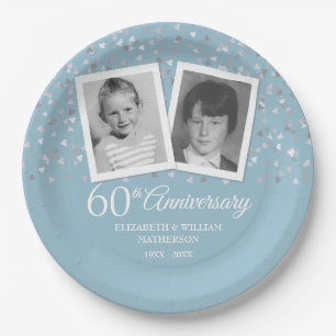 60ste Trouw Diamanten Bruiloft Kinderfoto's Papieren Bordje