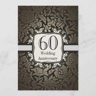 60ste trouwdag damask uitnodiging