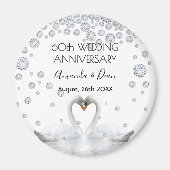 60ste trouwdag: witte zwanen uit liefde magneet (Voorkant)