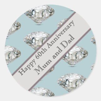 60ste trouwjubileum diamant ronde sticker
