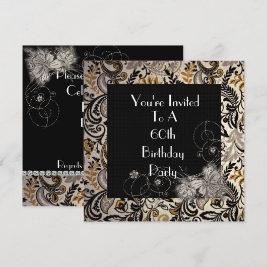 60ste uitnodiging voor de geboorte van vrouwen (Voorkant / Achterkant)