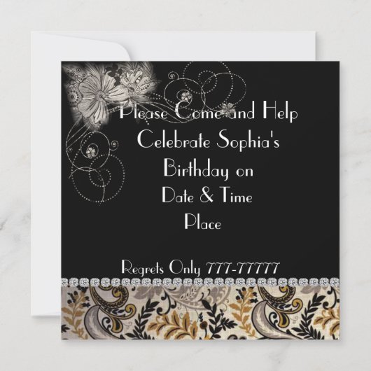 60ste uitnodiging voor de geboorte van vrouwen (Achterkant)