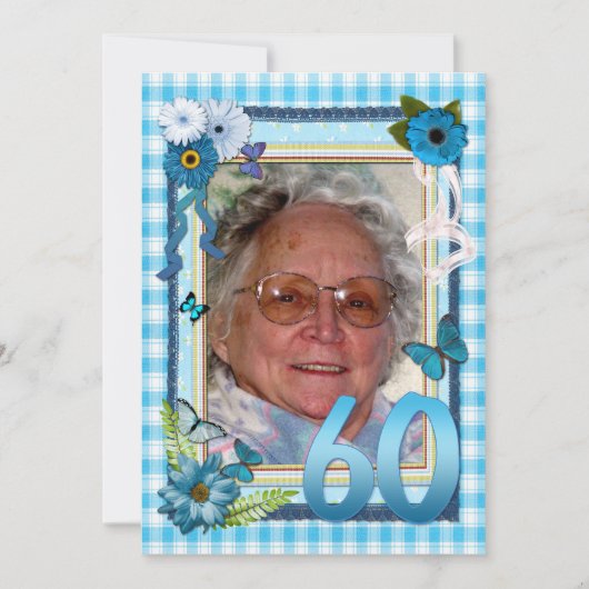 60ste uitnodiging voor verjaardagsfeestje (Voorkant)