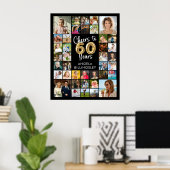 60ste verjaardag 39 foto collage Proost op 60 jaar Poster (Thuiskantoor)