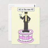 60ste verjaardag 60 is de nieuwe 40 briefkaart (Voorkant / Achterkant)