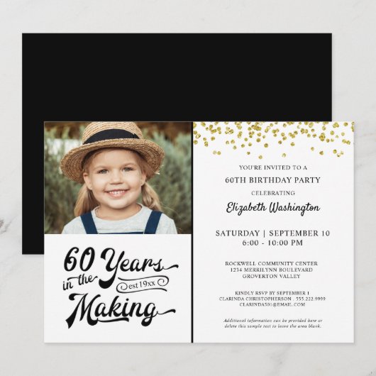 60ste Verjaardag 60 JAAR IN HET MAKEN VAN Gouden C Kaart (Voorkant / Achterkant)