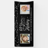 60ste verjaardag 60 jaar in het maken van zwart zi spandoek (Verticaal)