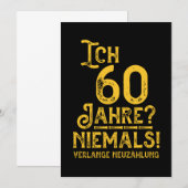 60ste verjaardag 60 jaar oud geboortejaar jaar 196 kaart (Voorkant / Achterkant)