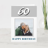60ste verjaardag aangepaste foto gepersonaliseerd kaart (Voorkant)
