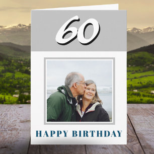 60ste verjaardag aangepaste foto gepersonaliseerd kaart