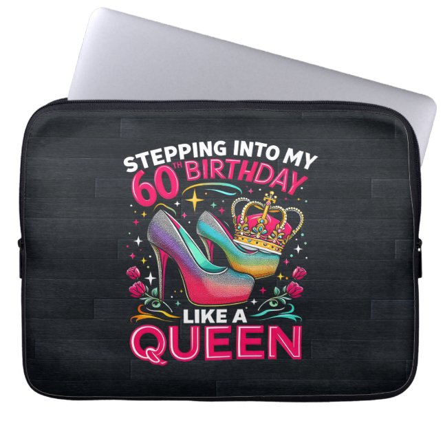 60ste verjaardag als een koningin gelukkig 60 jaar laptop sleeve (Voorkant)