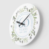 60ste verjaardag Aquarel Groene Bloemen Grote Klok (Hoek)