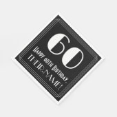 60ste verjaardag ~ Art Deco geïnspireerd look "60" Servet (Hoek)