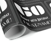 60ste verjaardag: Art Deco Geïnspireerde look "60" Cadeaupapier (Rol Hoek)