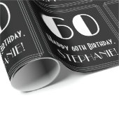 60ste verjaardag - Art Deco geïnspireerde look "60 Cadeaupapier (Rol Hoek)