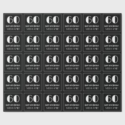 60ste verjaardag - Art Deco geïnspireerde look "60 Cadeaupapier (Zoom)
